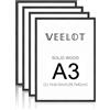 Veelot® 4x Cornice Foto in Legno Ayous nero A3 29.7x42cm,Passepartout 21X30cm,Cornici per Legno di 30x42cm Grande Quadro,Collage Foto,Poster,Solo per Espositore a Parete