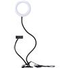 Bolwins D90DS - Luce ad anello a LED, 9 cm, con supporto per smartphone, dimmerabile, con 3 modalità di colore, 10 livelli di luminosità, collo di cigno a 360° e porta USB per fotografia di bellezza, trucco