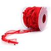 ANCLLO 10M Nastro di perline artificiali Nastro in chiffon e nastro di pizzo in organza Trim per fiori da sposa Decorazione albero di Natale Confezione artigianale per cucire-Rosso