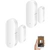 RISOON Sensore per finestrino: Smart Tuya Sensore Avvisi in tempo reale, sensore di contatto wireless per finestra WiFi per sicurezza domestica e automazione domestica intelligente (confezione da 2)