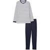 Petit Bateau A01FF, Pigiama Bambini e ragazzi, Bianco Marshmallow/Blu Smoking, 16 anni