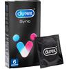 Durex Sync Preservativi Ritardanti e Stimolanti 6 Pezzi