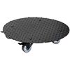 Wagner Carrello per Piante Alaska Ø 38 x 7,5 cm I Carrello per Fiori per Interni ed Esterni I Portavaso in Alluminio Nero con Ruote I 2 Ruote con Freno I Portata 150 kg I Made in Germany - 20700201