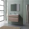 Mobile Bagno Sospeso 1 Cassettone 80 Cm Bogotà Rovere Fumo