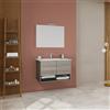 CAPALDO Mobile Bagno Sospeso 2 Ante 80 Cm Oslo Rovere Grigio