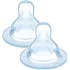 MAM Tettarella Misura X (Set da 2), Tettarella MAM piatta e simmetrica in morbido Silicone SkinSoft per liquidi densi e pappe, Kit da 2 accessori neonato 6+ mesi per l'allattamento e la pappa