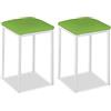 ASTIMESA Sedia da cucina in metallo con schienale aperto, verde, 41 cm x 45 cm x 40 cm