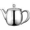 Café Olé BUT-035 Buxton - Teiera in acciaio INOX 18/10 di alta qualità, 1 l, con finitura lucida, per preparare il tè, bere senza gocciolamenti, manici cavi, 1 litro
