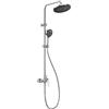 Auralum Colonna Doccia con Miscelatore Altezza Regolabile 1-1,39m, Miscelatore Doccia con Soffione 26x26cm e Doccetta 3 Funzioni per Bagno