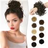RUWISS Chignon di Capelli 100% Capelli Umani Elastici Chignon Ondulato Capelli Veri Coda di Cavallo Pezzo di Capelli Spessi Updo per Donne Ragazze, Marrone più Scuro