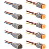 GTIWUNG Kit Connettori DT,5 Sets Connettore DT 4 Pin,Impermeabile Auto Connettore Elettrico DT 4 Pin Way Terminale Filo Connettore Spina Sigillato Maschio e Femmina,Connettori per Cavi Automobilistici