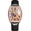 RORIOS Orologio Uomo Automatico Meccanico Orologio Da Polso Quadrante Scheletro Orologi con Cinturino in Pelle Tourbillon Orologi