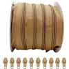 JYC CREATIVE Cerniera Continua in Nylon 25 m Beige 3465 - Rotolo con 10 Cursori Automatici in Metallo #5, Cerniera al Metro per Cucito e Abbigliamento