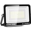 PICAA Faretto LED da Esterno, 200W Faro da Lavoro a LED 6500K, luce di sicurezza LED,Proiettore Super Luminoso, Proiettore da Costruzione per Campeggio, Riparazione Auto, Escursionismo e Pesca