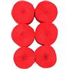 ANCLLO 6 rotoli di carta crespa da 4,5 cm x 25 m, strisce per appendere decorazioni per feste di compleanno, matrimoni e festival (Rosso)