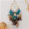 Dsaren Acchiappasogni Piume Decorative Led Indiano Dream Catcher Wall Piume Acchiappa Sogni Fatto a Mano Per Ragazze Camera da Letto Casa Parete Decorazione Regalo di Natale(A Blu)