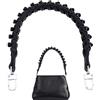 PH PandaHall 43.5cm Cinghia Intrecciata per Borsa Manico Pelle Nera Corto, Tracolla di Ricambio per Borsa Donna Manico Intrecciato Pelle per Borsa per Borsetta Borsa Fai da Te