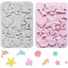 Hoshisea 2 Pezzo Stampo 3D Animali Marini, Set Stampi Torte Marini, Stampi Silicone Animali, per Stampo Torte, Strumento di Cottura