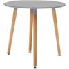 milani home - Thomas - Tavolo da interno - Rotondo - Design Scandinavo in plastica e legno - 80 cm x 74 h - Colore Grigio - Ideale per tutti tipi di arredi