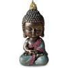 Zen Light Statua Baby Budha - Decorazione Zen e Feng Shui - per creare un'atmosfera rilassante e spirituale - Idea regalo Budha portafortuna - Altezza: 14 cm - Colore: verde e marrone - Zen'Light