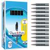 Paper Mate Flexgrip Ultra penna a sfera a scatto | punta media (1 mm) | nero | Materiale scolastico | confezione da 12