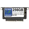 GLOBAL MEMORY Unità SSD M.2 PCIe Gen3 x4 NVMe da 256 GB, per MacBook Pro Retina, non touch bar A1708 (fine 2016 - metà 2017)