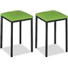 ASTIMESA Sedia da Cucina in Metallo con Schienale Aperto, Pelle Sintetica Ferro, Verde, 54 cm x 45 cm x 40 cm