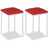 ASTIMESA Sedia da cucina in metallo con schienale aperto, rosso, 39 cm x 45 cm x 40 cm