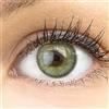 GLAMLENS Lenti a contatto colorate verde - mensili - con porta lenti a contatto - verdi naturali in silicone idrogel - 2 pezzi - DIA 14,00 mm - senza correzione 0.00 diottrie