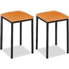 ASTIMESA Sedia da cucina in metallo con schienale aperto, arancione, 53 cm x 45 cm x 40 cm