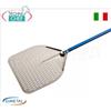 Gi.Metal - Pala pizza rettangolare forata in alluminio, Linea Azzurra, lunghezza manico cm 150