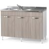 Small Mobile Mobiletto Sottolavello cucina ideale per cucine componibile con Ante colore Olmo (85x50x120)