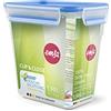 Emsa 508543 rettangolare contenitore di alimento con coperchio, 1,6 litri, trasparente / blu, Clip & Chiudi