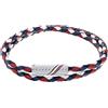 Tommy Hilfiger Jewelry Braccialetto in Corda da Uomo in Pelle Rosso, Bianco e Blu - 2790472