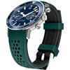 Kai Tian durevole due toni in silicone curvo estremità 20 millimetri da corsa in gomma Watch Bands Bracciale verde (punto nero) per gli uomini le donne