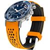 Kai Tian durevole due toni in silicone curvo estremità 22 millimetri da corsa in gomma Watch Bands Bracciale arancione (punto nero) per gli uomini le donne