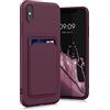 kwmobile Custodia Compatibile con Apple iPhone XS Max Cover - Back Case Cellulare con Slot Porta Carte - Morbida in Silicone TPU rosso fulvo