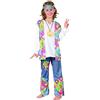DEGUISE TOI Costume hippie figlia dei fiori da bambina - S 4-6 anni (110-120 cm)