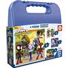 Educa - Progressive Enigles Maleta Spidey e i suoi fantastici amici | Set di 4 puzzle per bambini progressivi da 6 a 16 pezzi. Misure: 16x16cm. Composto da pezzi di grandi dimensioni. +3 anni (19580)