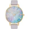 Olivia Burton Orologio Analogico al Quarzo da Donna Collezione RAINBOW con Cinturino in Pelle Grigio - OB16RB30