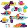 Battat set cena e tè, servizio da tavola giocattolo 45 pezzi per 4 | Set da 45 pezzi per 4 con teiera, piatti, tazze, posate, vassoi, zuccheriera, lattiera, sale e pepenini, 3+ anni