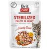 BRIT CARE Cat Sterilized Filetti al sugo con anatra, arricchiti con olivello spinoso e nasturzio 85 g