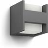 Philips Arbour Applique LED da Esterno, 4,5 W, 1.000 lm, Luce Bianca Calda 2.700 K, Resistente a Intemperie IP44, Luce Verticale, LED Integrato, Durevole, Alluminio, Grigio Antracite