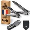 Takit Set Di 2 Tagliaunghie Con Raccoglitore, Lime E Custodia | Due misure con raccoglitore integrato, lame in acciaio inox 420 e custodia magnetica.