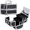 Joligrace Valigetta Trucchi Valigia Porta Trucchi Valigia Beauty Case Valigetta Per Cosmetici Organizzatore Trucco, Con Specchio Chiudibile a Chiave, Nero