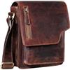 STILORD 'Pete' Borsello uomo in vera pelle Borsa a tracolla piccola per Tablet da 8.4 pollici stile vintage Messenger in cuoio, Colore:florida - marrone