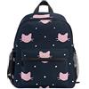 Mnsruu Zaino per bambini Borsa da scuola materna per asilo blu navy Cat Polka Dot per bambini
