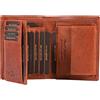 Matador Marca Portafoglio Uomo Pelle Vera #VIGO con Elegante Scatola Regalo, Lusso Portafoglio Uomo RFID, Grande Portafogli con Molti Scomparti per Carte in Marrone Vintage