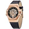 Maserati Orologio da uomo, Collezione POTENZA, in Acciaio, PVD Oro Rosa, Pelle naturale - R8821108039