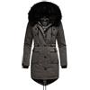 Navahoo, Luluna - Cappotto invernale da donna con pelliccia sintetica rimovibile, Prc, XS - XXL, grigio., S